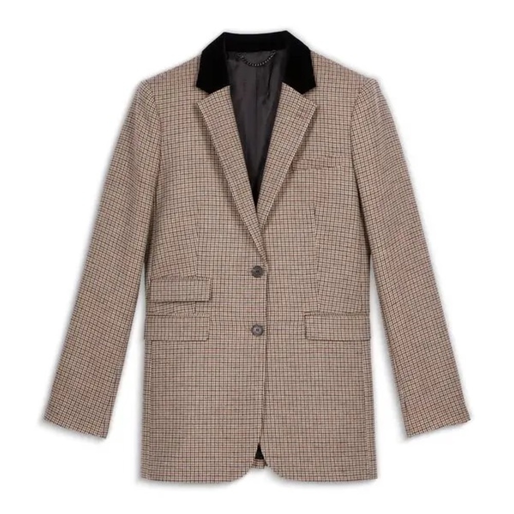 NWT The Kooples Herringbone Suit Jacket Blazer EU 40 US L / 8
